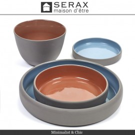 Блюдо-салатник DUSK Bleu, D 20.5 см, H 3.5 см, керамика ручной работы, SERAX