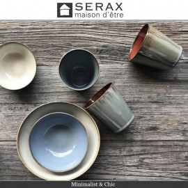 Емкость порционная TERRES DE REVES синяя рябь-коричневый, 175 мл, керамика ручной работы, SERAX
