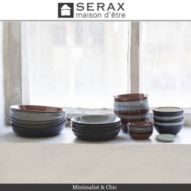 Глубокая тарелка TERRES DE REVES серый-синий, D 21 см, керамика ручной работы, SERAX