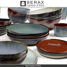 Глубокая тарелка TERRES DE REVES серый-синий, D 21 см, керамика ручной работы, SERAX