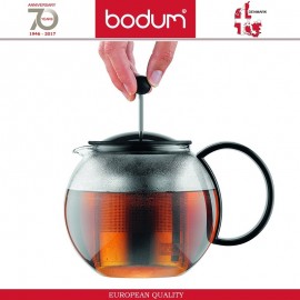 Заварочный чайник ASSAM со стальным пресс-фильтром, 1000 мл, черный, BODUM