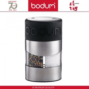 Мельница 2 в 1 BISTRO Twin для соли и перца, черный, BODUM