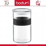 Банка PRESSO для хранения, 1000 мл, стекло, черный, BODUM