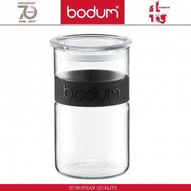 Банка PRESSO для хранения, 1000 мл, стекло, черный, BODUM