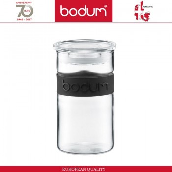 Банка PRESSO для хранения, 250 мл, стекло, черный, BODUM