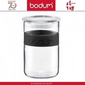 Банка PRESSO для хранения, 600 мл, стекло, черный, BODUM
