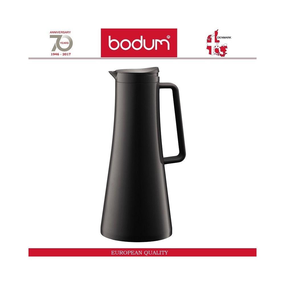 Кувшин - термос BISTRO со стеклянной колбой, 1100 мл, черный, BODUM