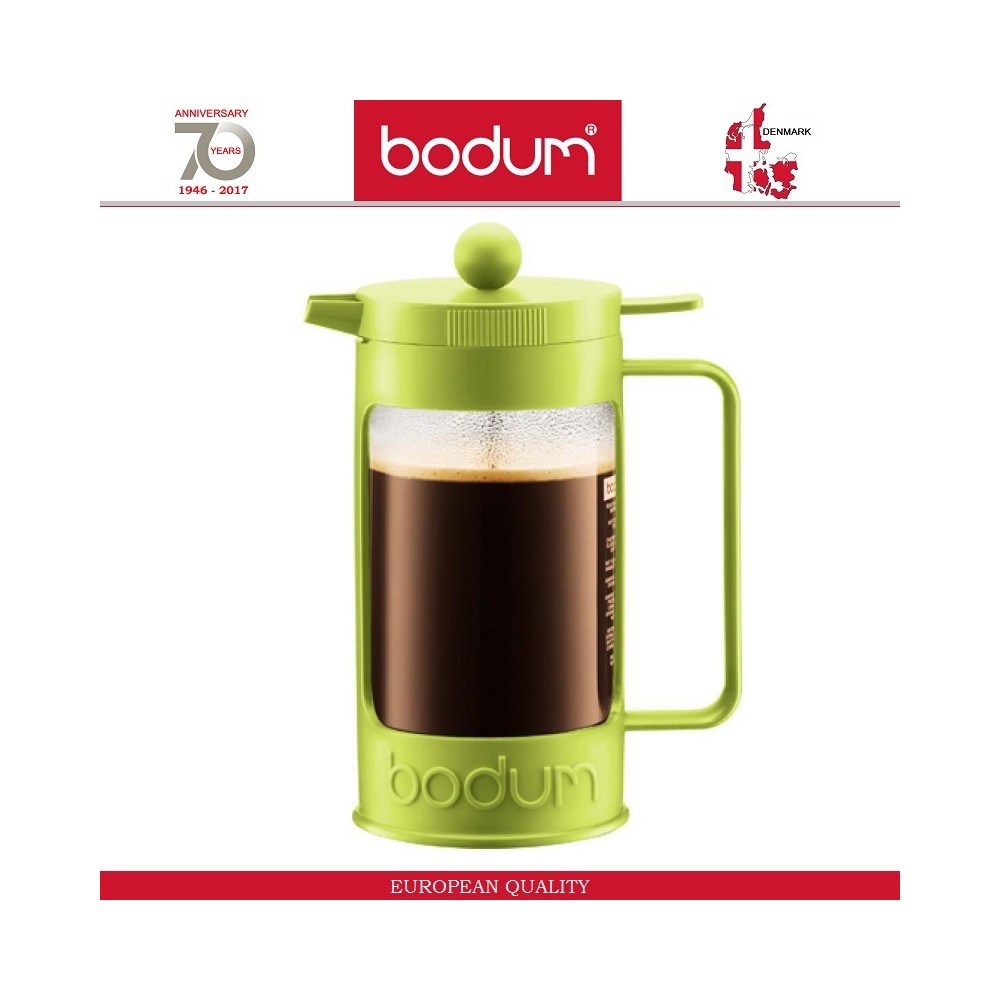 Френч-пресс BEAN для кофе, чая, 1000 мл, зеленый, BODUM