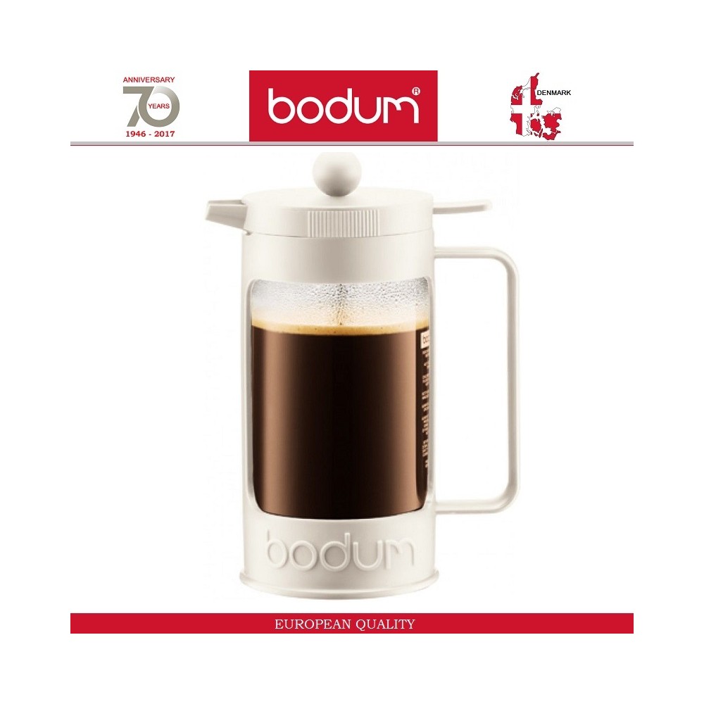 Френч-пресс BEAN для кофе, чая, 1000 мл, белый, BODUM