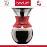 Кофейник - пуровер Pour Over со стальным фильтром, 1000 мл, красный, BODUM