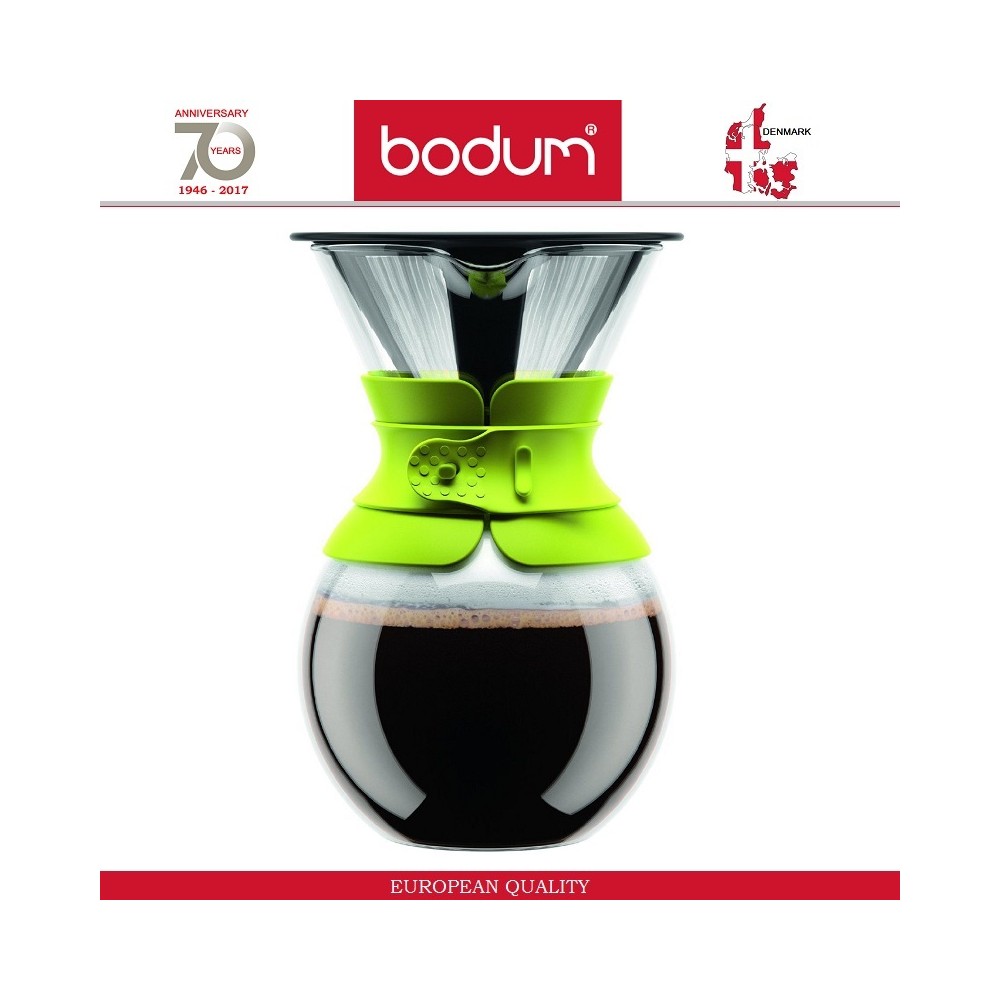 Кофейник - пуровер Pour Over со стальным фильтром, 1000 мл, зеленый, BODUM