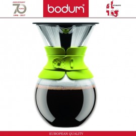 Кофейник - пуровер Pour Over со стальным фильтром, 1000 мл, зеленый, BODUM