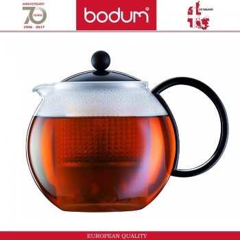 Заварочный чайник ASSAM с пресс-фильтром, 1000 мл, черный, BODUM