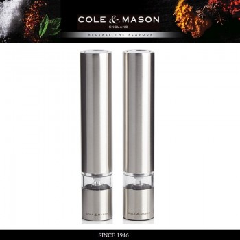 Набор автоматических мельниц Chiswick для перца и соли, Cole & Mason