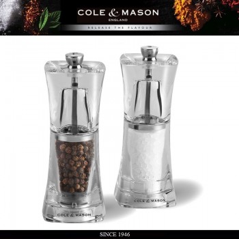 Набор мельниц Crystal для соли и перца, 2 предмета, Cole & Mason