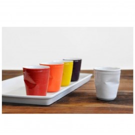 Керамический "мятый" стаканчик для кофе, 240 мл, желтый, керамика, серия Coffee Time, CERAFLAME