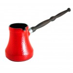 Турка для кофе, 500 мл, цвет красный, керамика, дерево, сталь, серия Ibriks Hammered, CERAFLAME