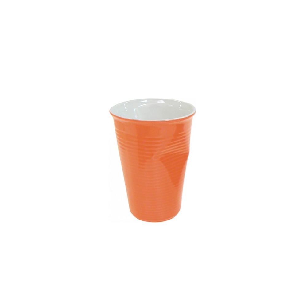 Керамический "мятый" стаканчик для кофе, 240 мл, оранжевый, керамика, серия Coffee Time, CERAFLAME