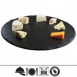 Блюдо-сланец для подачи круглое, D 25 см, сланец натуральный, серия "Чистый сланец", Sunnex