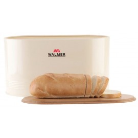 Хлебница с крышкой-доской для нарезки хлеба, сталь, бамбук, WALMER