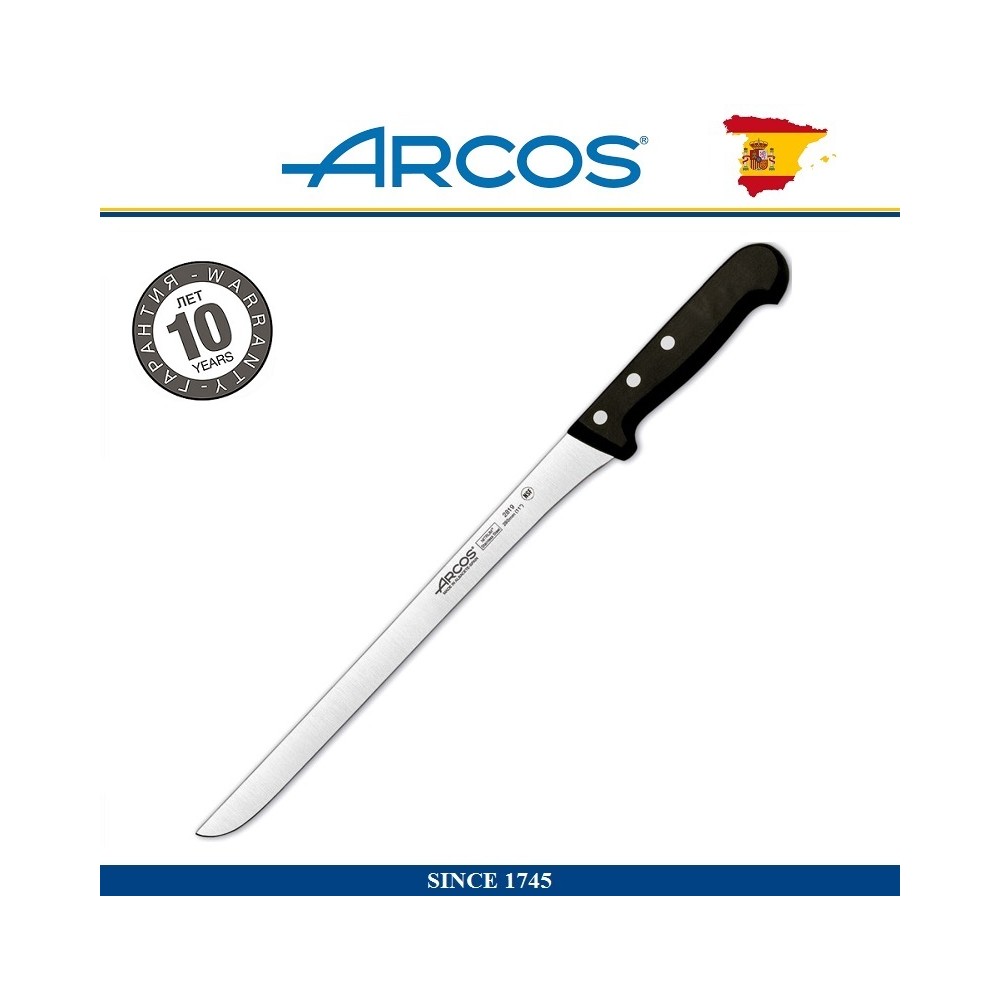 Нож для окорока «Универсал»; сталь нерж., полиоксиметилен; L=410/280, B=25мм; черный, металлич.