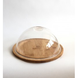 Блюдо с крышкой, D 19,5 см, H 7,5 см, бамбук, поликарбонат, Dommix