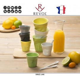 Froisses "Мятый керамический стаканчик" для кофе эспрессо, 80 мл, лимонный, REVOL
