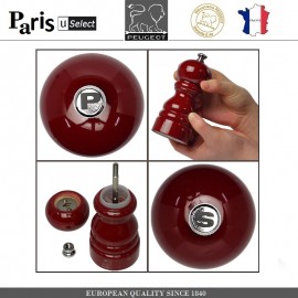 Мельница Paris U Select Laque Rouge для соли, H 12 см, бордовый, PEUGEOT