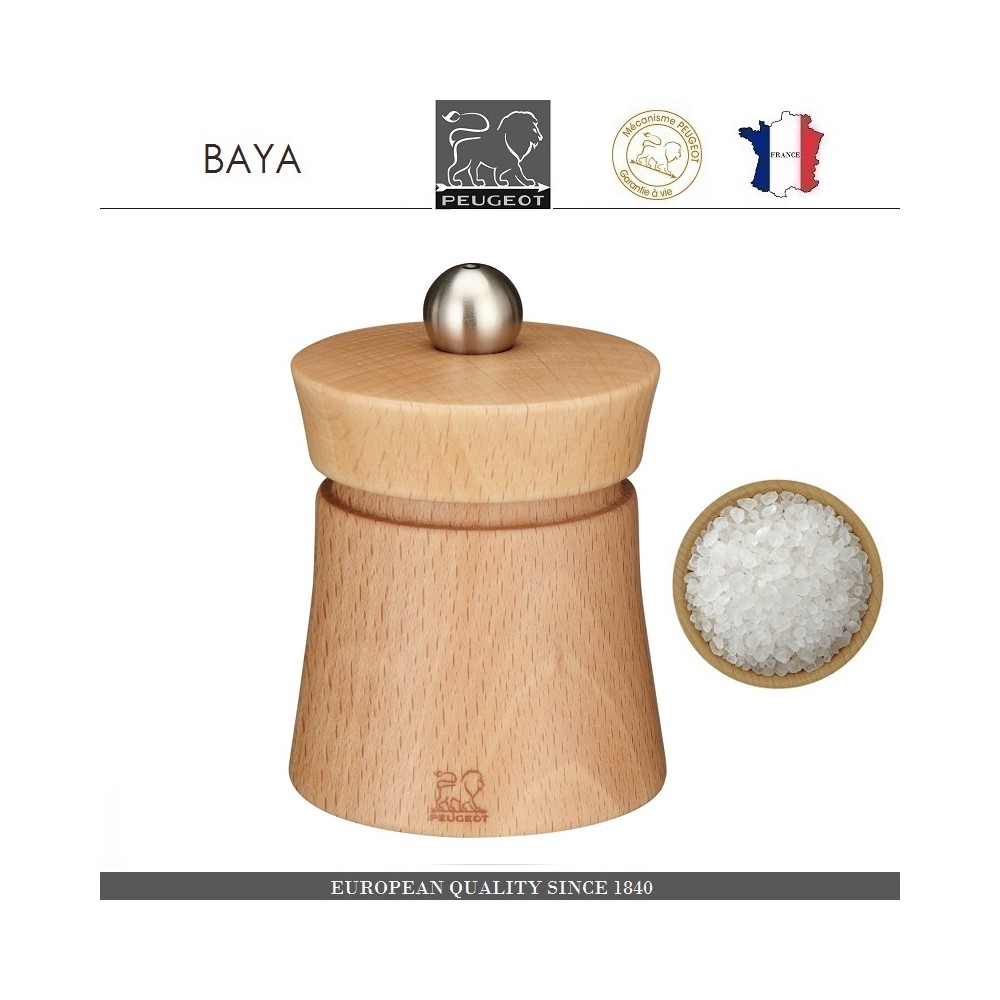 Мельница Baya для соли, H 8 см, светлое дерево, PEUGEOT
