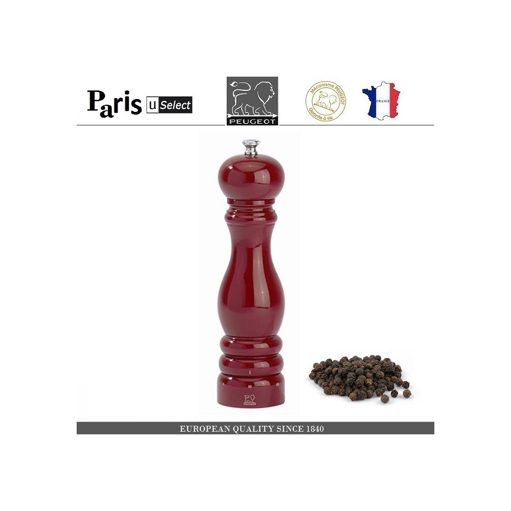Мельница Paris U Select Laque Rouge для перца, H 22 см, бордовый, PEUGEOT