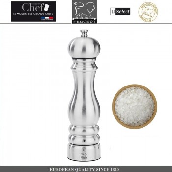 Мельница Paris U Select Chef для соли, H 22 см, сталь, PEUGEOT