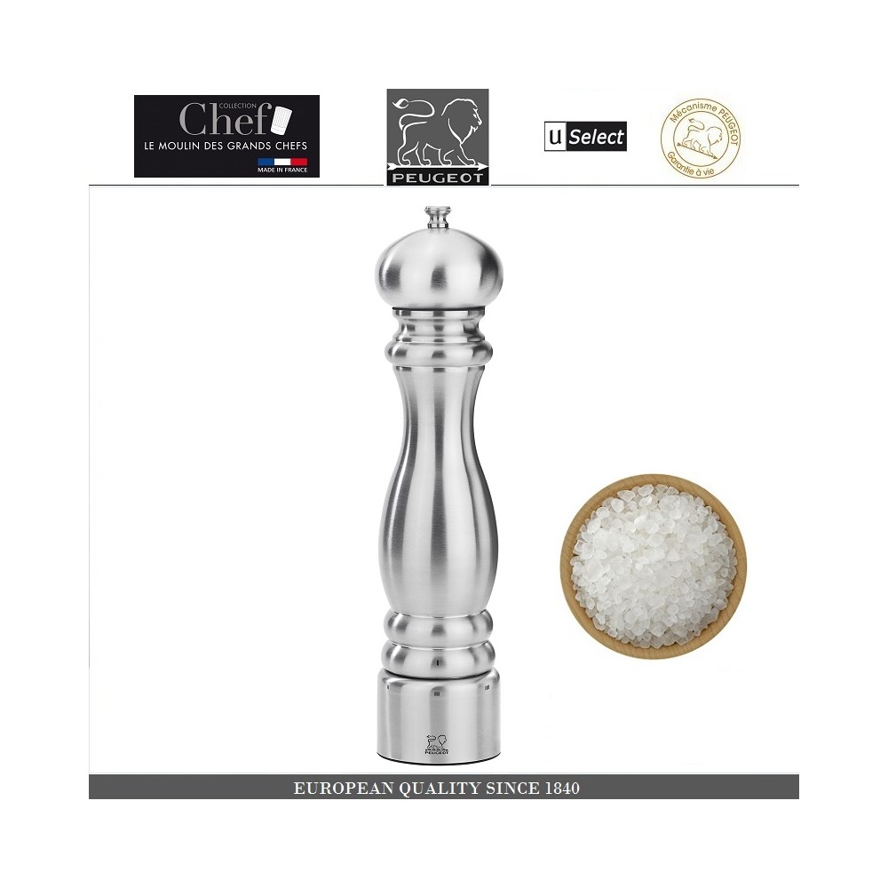 Мельница Paris U Select Chef для соли, H 30 см, сталь, PEUGEOT
