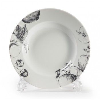 Тарелка глубокая, D 22 см, декор La Pomme Noire, Tunisie Porcelaine