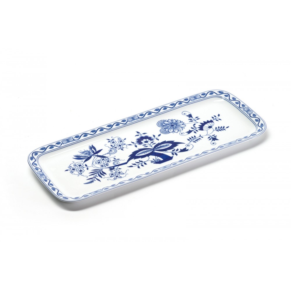 Блюдо для кекса, рулета, L 37.5 см, декор Le Oignon Bleu, Tunisie Porcelaine