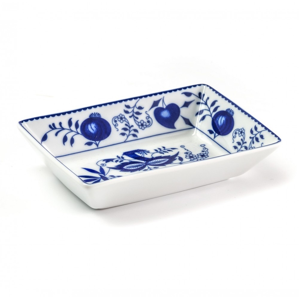 Блюдо прямоугольное, L 13 см, декор Le Oignon Bleu, Tunisie Porcelaine