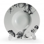 Тарелка для пасты, ризотто, D 23 см, декор La Pomme Noire, Tunisie Porcelaine