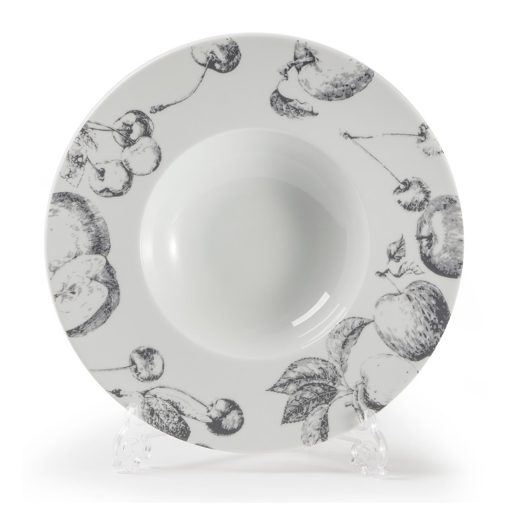 Тарелка для пасты, ризотто, D 27 см, декор La Pomme Noire, Tunisie Porcelaine