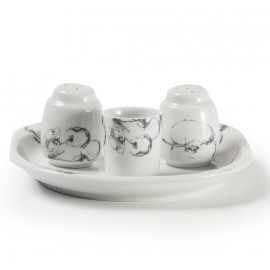 Набор для специй, 4 предмета, декор La Pomme Noire, Tunisie Porcelaine
