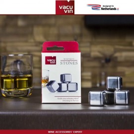 Камни для охлаждения виски и др.напитков, 4 шт, сталь нержавеющая, Vacu Vin