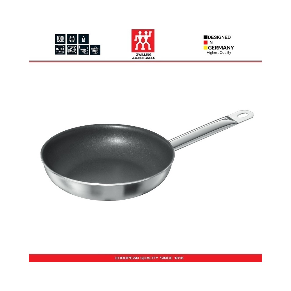 Антипригарная сковорода Duraslide TWIN Choice, D 20 см, индукционное дно, нержавеющая сталь 18/10, Zwilling