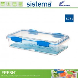 Контейнер для закусок, FRESH синий, 1.75 л, эко-пластик пищевой, SISTEMA