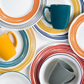 Набор посуды 16 предметов на 4 персоны, серия Brushed Red, CORELLE