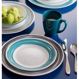 Набор посуды 16 предметов на 4 персоны, серия Brushed Turquoise, CORELLE