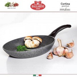 Антипригарная сковорода-гриль Cortina Granitium, 28 x 28 см, гранитное покрытие, датчик нагрева Thermopoint, Ballarini