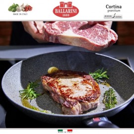 Антипригарная сковорода Cortina Granitium, D 28 см, гранитное покрытие, датчик нагрева Thermopoint, Ballarini