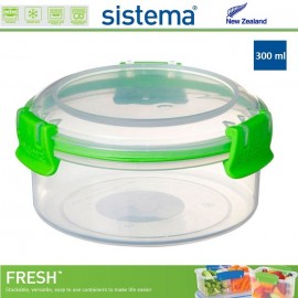 Контейнер круглый, FRESH зеленый, 300 мл, эко-пластик пищевой, SISTEMA