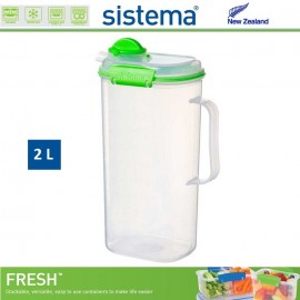 Кувшин для холодных напитков, FRESH зеленый, 2 л, эко-пластик пищевой, SISTEMA