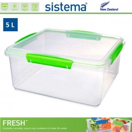 Контейнер большой, FRESH зеленый, 5 л, эко-пластик пищевой, SISTEMA