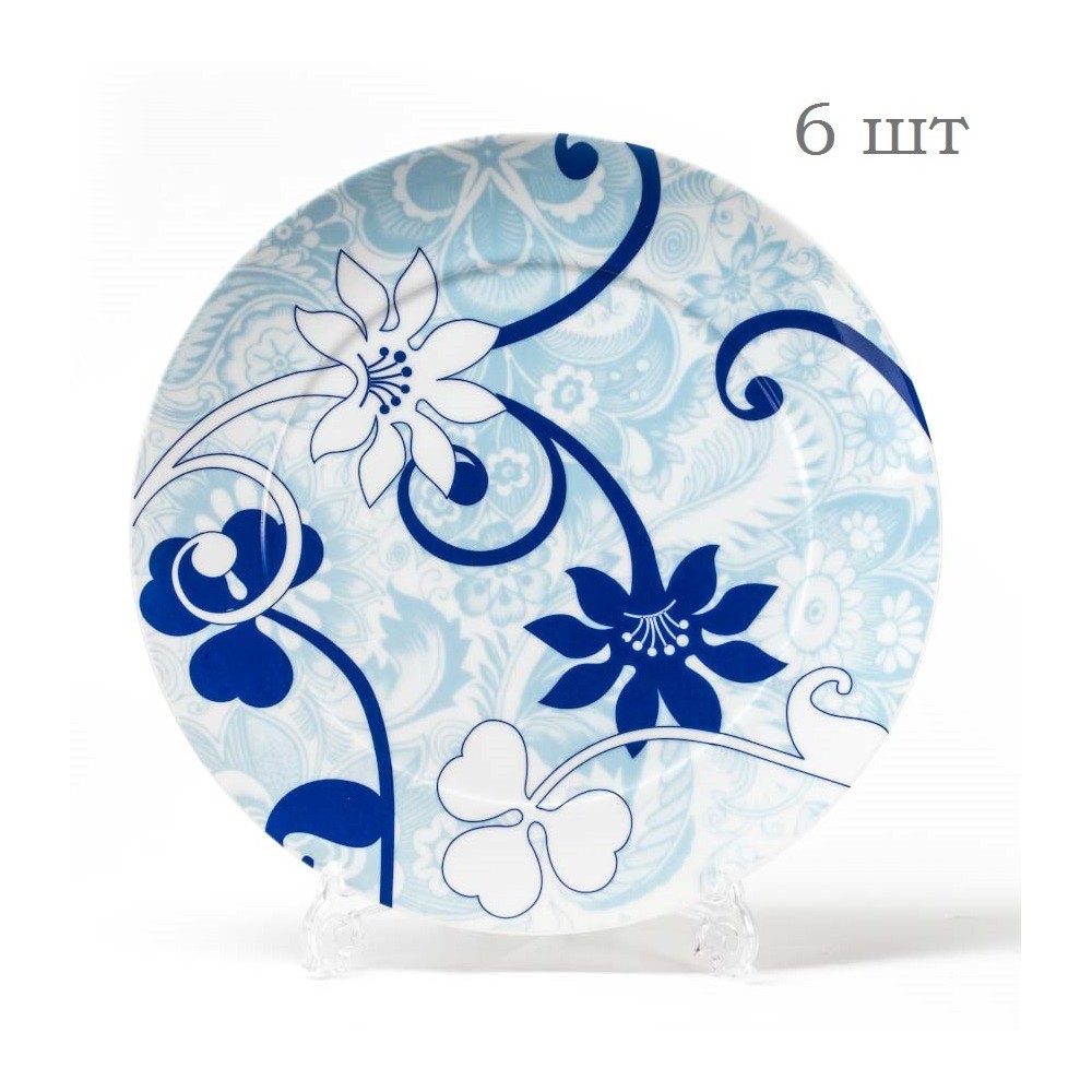 Комплект десертных тарелок, 6 шт, D 19 см, серия Le Ciel Bleu, Tunisie Porcelaine