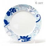 Комплект мелких обеденных тарелок, 6 шт, D 27 см, серия Le Ciel Bleu, Tunisie Porcelaine